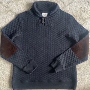 Billy Reid navy Diamond Quilt Shawl Collar Pullover Sweater